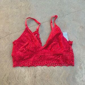 AERIE | NWT Red Lace Bralette M